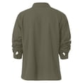 thumbnail image 5 of Qwertyu Mens Linen Dress Shirts Long Sleeve Dress Shirts Plus Size Casual Linen Shirts for Men Button Down Shirt Army Green 2XL, 5 of 6