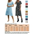 thumbnail image 4 of Fashnice Robe Midi Femme Manches Courtes Été Plage Robe Tunique Longue Kaftan Vacances Blanc TG, 4 of 4