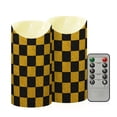 thumbnail image 2 of Black and Yellow Plaids with Texture Flickering Flameless Candles with Remote Timer Battery Operated LED Tealight Set of 2 S, 2 of 8