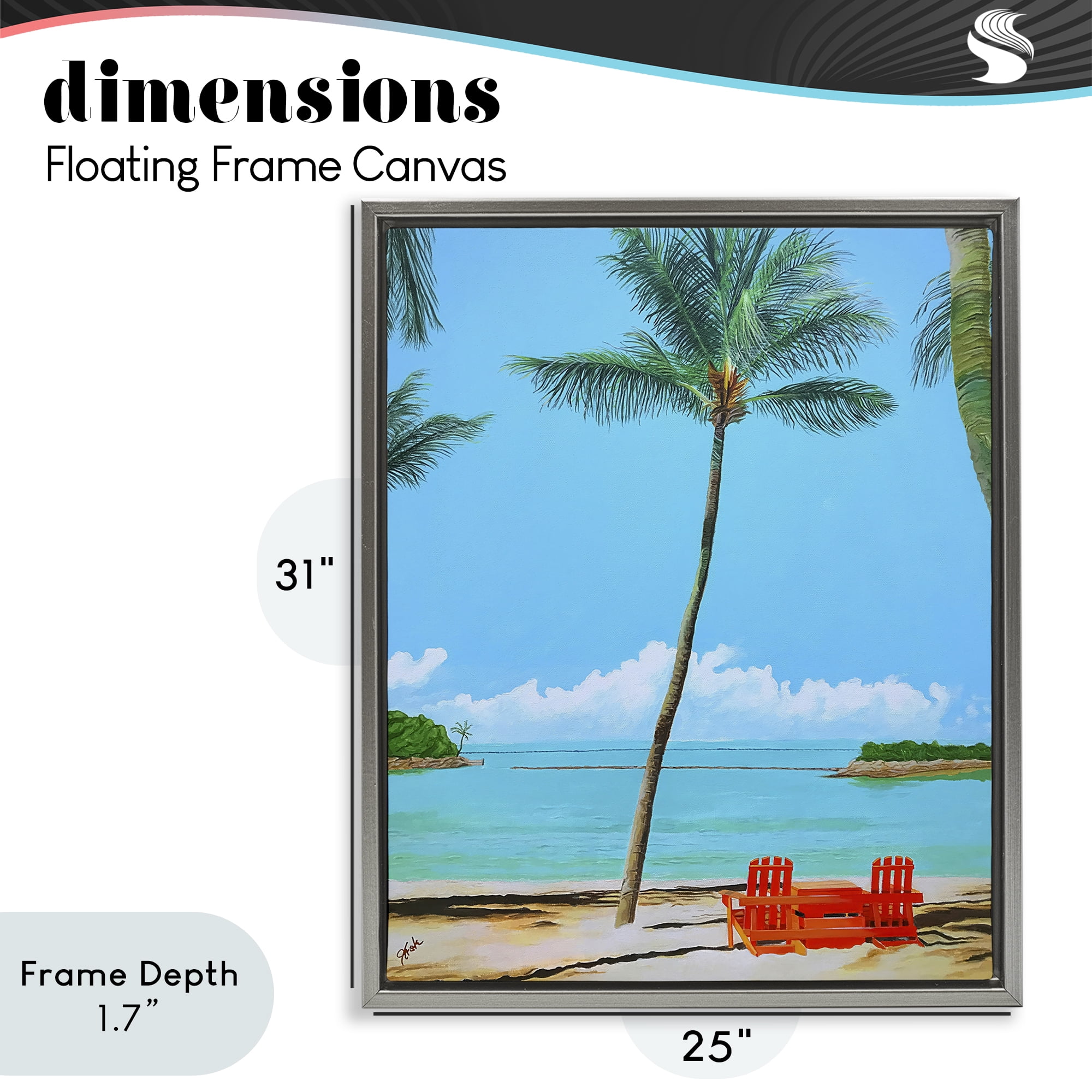 Stupell Industries Dreaming Of Palm Trees Gray Framed Floater Canvas Wall Art, design by John Jaster