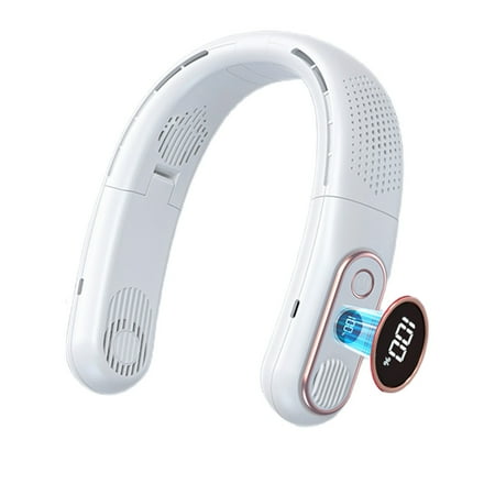 

Portable Neck Fan Leafless Neck Fan Battery Powered Fan Power digital display