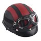 thumbnail image 1 of Universal motocicleta scooter cuero sintético cara abierta medio casco y visera gafas UV rojo, 1 of 5