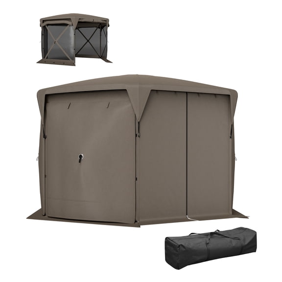 11x11 Pop Up Gazebo Screen Tent, Removable Roof, Roll-up Wind Panels, Camping Canopy