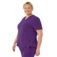 thumbnail image 4 of ave. Lex Women's Three Pocket V-Neck Tunic Scrub Top in Regal Purple, L, 4 of 6