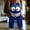 Dark Blue, variant on Men's Smiling Face Loose Pants with Pockets Elastic Drawstring Waist Casual Outdoor Vacation Home Trousers Blue L