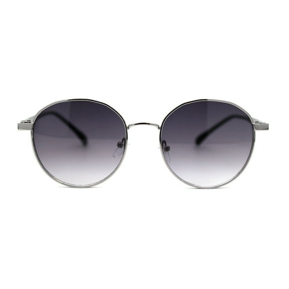 Retro Pop Color Indi Dapper Metal Rim Round Sunglasses Gunmetal Smoke