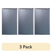 (3 pack) Galanz 3.3 Cu ft One Door Mini Fridge, Estar, Stainless Steel Look, New