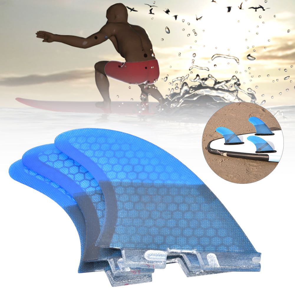 FCS2 Surfboard Tail Fin Fins Fiberglass Blue Flexible Stable Surf Stylish Accs 