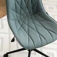 thumbnail image 4 of YOUNIKE Desk chair, Armless Swivel Office Chair, Faux Leather Task Chairs, Upholstered Computer Chair, Home Chair with Wheels, Bedroom, Dorm, Living Room, Grayish Green, 4 of 15