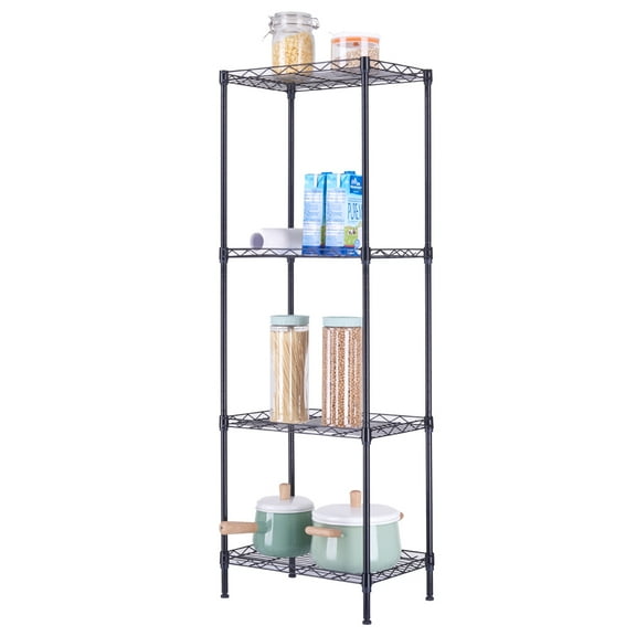 Hassch 4 Tiers Shelf Adjustable Storage Shelves 400lbs Load Capacity Metal Storage Rack, Black