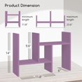 thumbnail image 2 of Desktop Organizer Office Storage Rack Adjustable Wood Display Shelf Free Style Double H, Multi-Functional Mini Bookshelf for Desk Natural Stand, 2 of 15