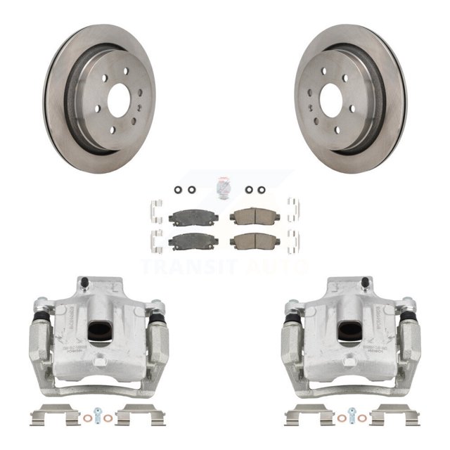 Transit Auto Rear Disc Brake Caliper Rotors and Ceramic Pads Kit for Car Cadillac XTS KC8-103271N