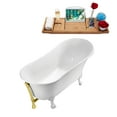 thumbnail image 6 of 55" Streamline N343WH-GLD Clawfoot Tub and Tray With External Drain, 6 of 7