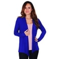 thumbnail image 1 of Simply Ravishing Women's Basic Long Sleeve Hip Length Open Drape Cardigan, 5X, Royal, 1 of 4