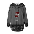 thumbnail image 4 of Pisexur Robes de Noël pour Femmes Mode Imprimé Verres à Vin Rouge Robes de Fête Décontractées à Manches Longues Sweat à Capuche Robes d'Automne de Noël Mini Robe avec Poches, 4 of 4