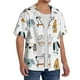 thumbnail image 2 of Fotbe Puppy Camisa Estampada de Manga Corta para Hombre, Casual de Verano, Estilo Playero, Sin Arrugas-Large, 2 of 5