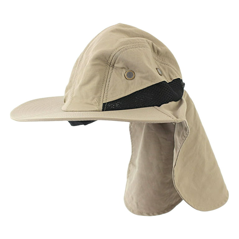 Cheers.us Waterproof Breathable Outdoor Sun Hat for Men with 50+ UPF Protection Safari Cap Wide Brim Fishing Hat with Neck Flap, Men's, Size: One Size