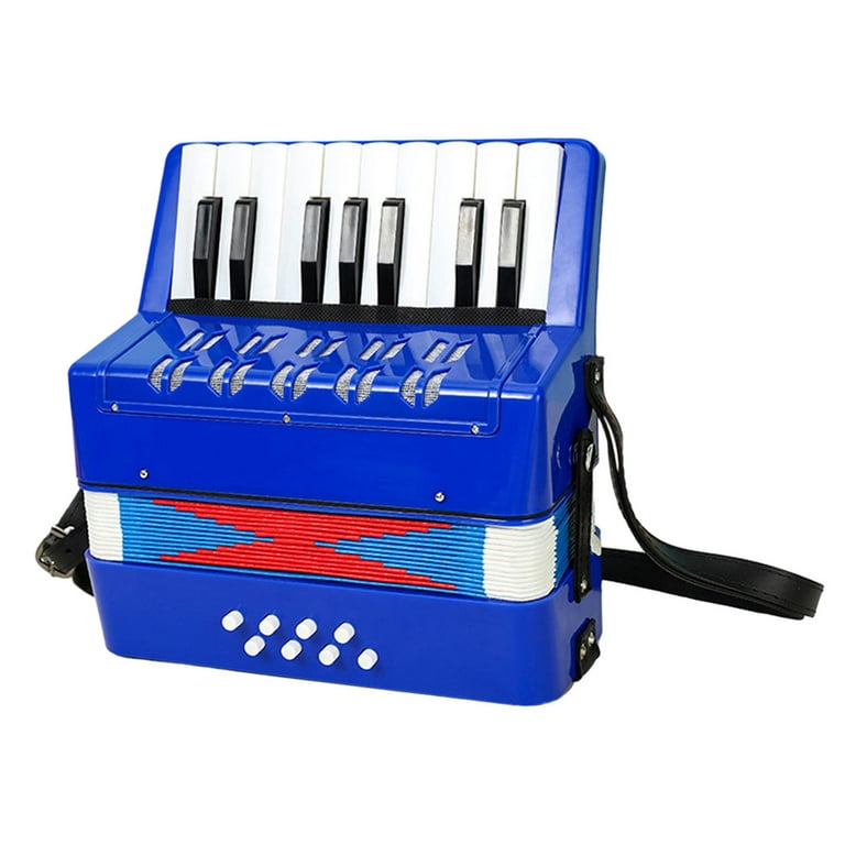 17 Keys 8 Bass Piano Accordion Kids Accordion Toy for Beginner Kids  Children Blue
