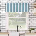 thumbnail image 4 of Cyan and White Striped Valances for Windows Gradient Rod Pocket Curtain Valance Window Treatment Short Curtains for Kitchen Living Room, 60"x14", 4 of 5