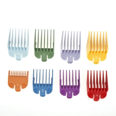 FAGINEY Clipper Spare Parts, 8 Sizes Guide Comb Set Rainbow Color ...