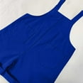thumbnail image 7 of Running Shorts Girl Girls Summer Jumpsuit Shorts, Cute Wide Strap Sleeveless Loose Romper, Kids Pleated Wide Leg Jumpsuit with Pockets Blue 3-4Y, 7 of 7