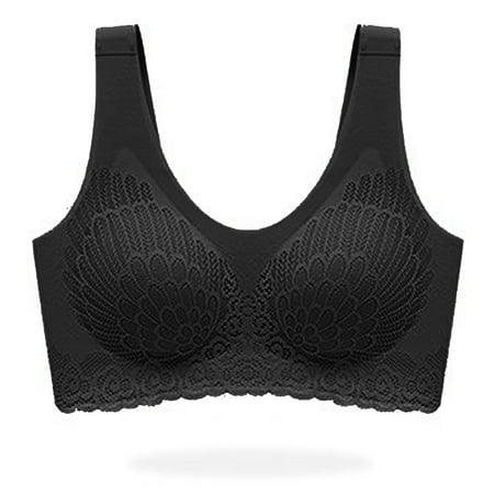 

fanshao Sexy Women Slim Push Up Wireless Sports Yoga Lace Bra Top Breathable Underwear