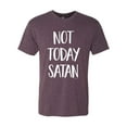 thumbnail image 2 of Wild Bobby, Quote Not Today Satan Funny Witty, Inspirational/Christian, Men Premium Tri Blend Tee, Vintage Purple, Large, 2 of 3