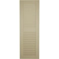 thumbnail image 6 of Ekena Millwork 12"W x 40"H Rustic Two Equal Louver Riverwood Faux Wood Shutters (Per Pair), Primed Tan, 6 of 12