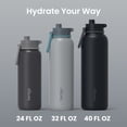 thumbnail image 7 of Bentgo Flip 2-in-1 Straw & Chug Leak-Proof Insulated Water Bottle, 24 fl oz (Gray Surf), 7 of 7