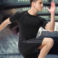 thumbnail image 4 of Camiseta de compresión para hombre, ropa deportiva ajustada para gimnasio, transpirable, secado rápido, Verano, 4 of 5