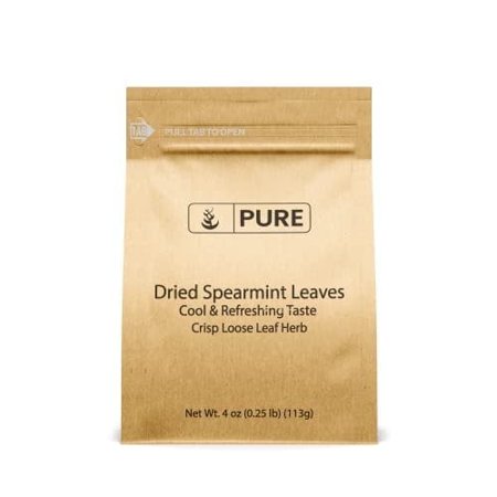 Dried Spearmint Leaves 4 oz Fresh Flavor Loose Leaf Tea Additive Cool & Refreshing Add to Tea