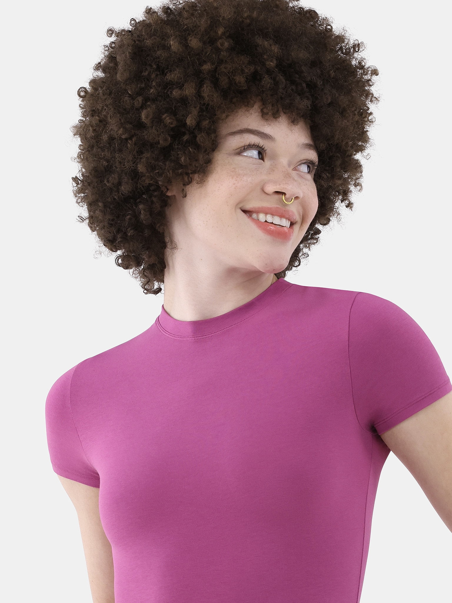 No Boundaries Cotton Stretch Jersey T-Shirt Bodysuit, Women’s XS-3XL