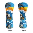 thumbnail image 5 of Uorisanigo Golf Club Headcover for Fairway Woods Driver Hybrids, Premium PU Leather 3-Pack Hawaiian Plumeria Palm Tree Golf Headcovers Set with Abrasion-Resistant Soft lining, 5 of 7