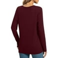 thumbnail image 4 of WUJINXIA Women's Long Sleeve Tunic Tops Casual Round Neck T-Shirts Front Twist Top, 4 of 7