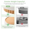thumbnail image 6 of 29" Round Boucle Storage Ottoman with Reversible Lid and Solid Wood Legs | Modern Coffee Table Footrest for Living Room, No Assembly Required, 6 of 10