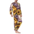 thumbnail image 2 of Fotbe Daisy Sunflower Lazy Cat Pattern Long Sleeve Pajama Set for Men,Sleepwear Set,2-piece Loungewear Set,Soft PJs Comfy Nightwear with Pockets-Small, 2 of 7