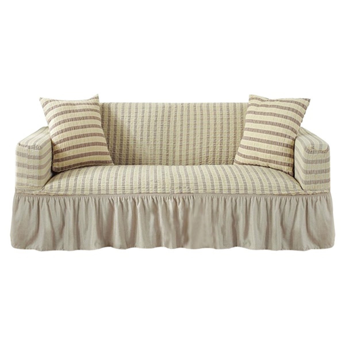 14 Seats Sofa Slipcover Stretch Soft Spandex Slippery 1Piece Sofa Cover with Pleated Ruffled