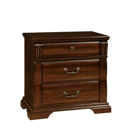 Furniture Of America Oulette Transitional 3 Drawer Nightstand In