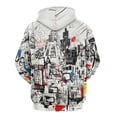 thumbnail image 2 of LAOLIUSN Men’s Graffiti Hoodie All-Over Print 3D Abstract Streetwear Graphic Pullover Sweatshirt, Stretch Fabric, S–4XL, 2 of 7
