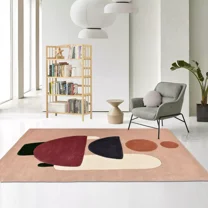 Teppich Homes Geometric Luxury Under Your feet Contemporary Area Rugs, Tufted, Beige, Geometric, 5' x 7', Quick Dry