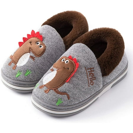 

Dinosaur Indoor Shoes Girls Boys Slippers Warm Dinosaur House Cute and Cozy Plush Winter Cotton House Anti-Slip Shoes