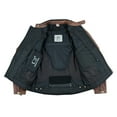 thumbnail image 4 of Men's Motorbike Leather Jacket Distress Zip Up Motorcycle Protection Jackets Antique Brown-5XL, 4 of 7