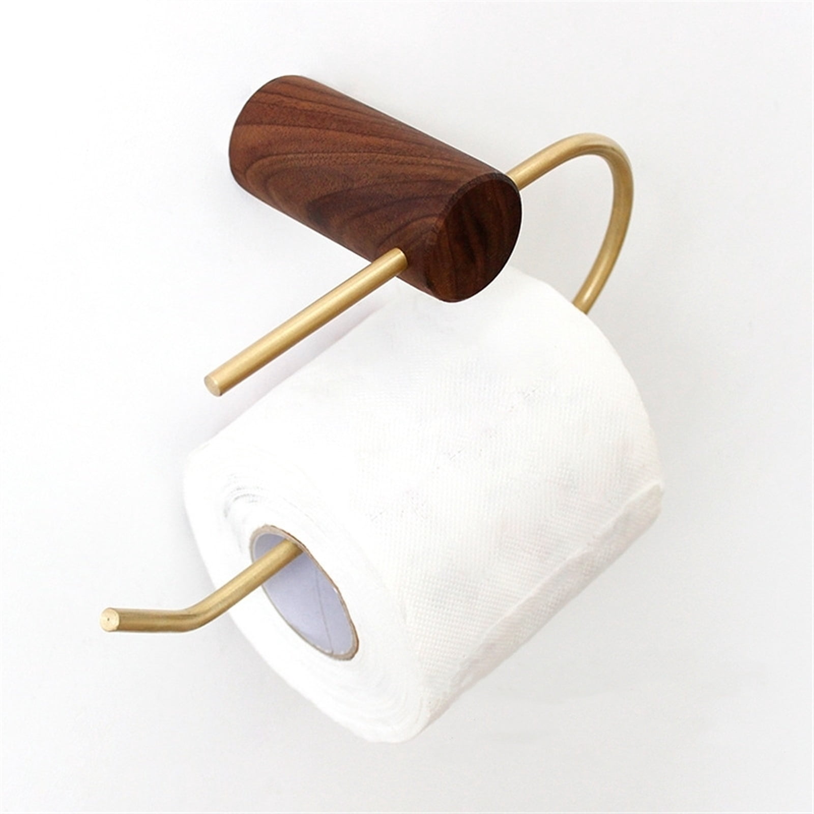 Japanese-style Wooden Paper Towel Holder Wall Brass Beech Black Walnut Toilet Paper Holder Bathroom Towel Hook Home Organization