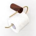 thumbnail image 6 of Japanese-style Wooden Paper Towel Holder Wall Brass Beech Black Walnut Toilet Paper Holder Bathroom Towel Hook Home Organization, 6 of 6