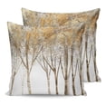 thumbnail image 7 of Outdoor Throw Pillow Cover Abstract Geometric Forest Stripe Art Waterproof Cushion Covers 2 Pack Golden Tree on White Pillow Cases Home Decoration for Patio Garden Couch Sofa, 7 of 7