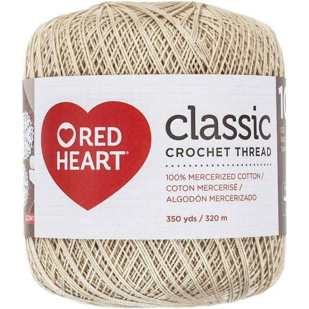 Fil de Crochet Classique Coeur Rouge Taille 10-Naturel
