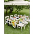 thumbnail image 3 of Easter Outdoor Tablecloth - 52x70 Inch Rectangle Dining Table Cover, Spring Rabbit Sheep Duck Eggs Plants Black Plaid Waterproof Outdoor Table Cloth with Umbrella Hole & Zipper for Picnic/Patio/Party, 3 of 7