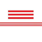 Teacher Created Resources 3"" x 35' Red and White Stripes Straight Border Trim 12 Pack (TCR5489)