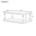 thumbnail image 2 of Harper & Bright Designs Wood Vintage Coffee Table, Rectangular Center Table with Column Legs and Luxurious Pine Veneerfor Living Room, Gray, 2 of 9