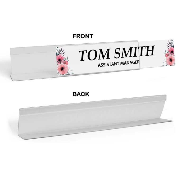 Printtoo Personalized Desk Name Plate Pretty Floral Custom Acrylic 